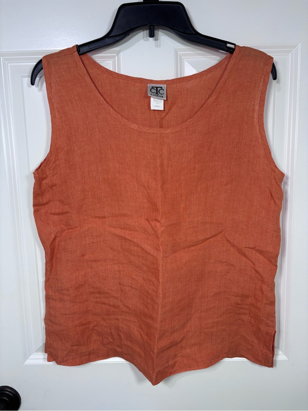 CTC Linens Linen Sleeveless Tank Women’s S Terracotta